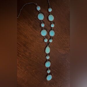 Turquoise Beaded Necklace “Iris & Lily” New